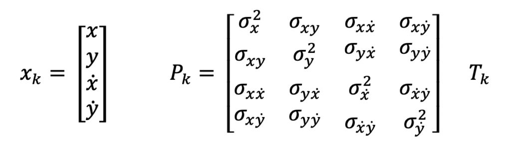 Kalman Filter object state equations